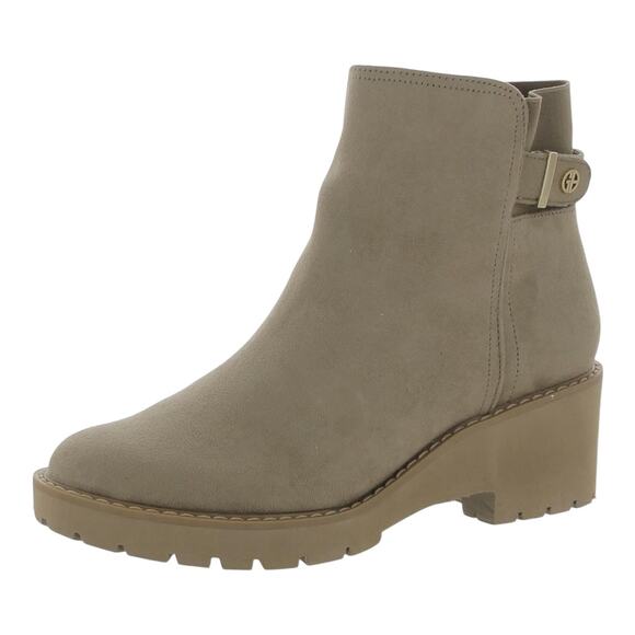 Giani Bernini Women's Vedaa Memory Foam Wedge Booties Dark Beige Size 6 1/2 - Picture 1 of 3